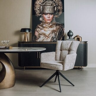 Tower Living Bardi Armstoel - Haga 30 beige (draaibaar)