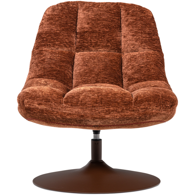 Woood Elvi Draaifauteuil Chenille Structuur Roestbruin