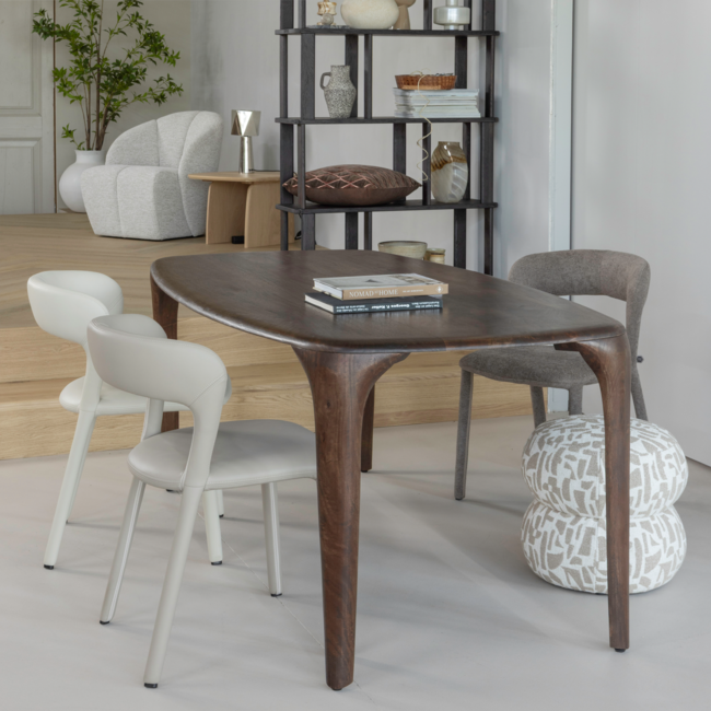 Woood Fiore Eettafel Mango Hout Donkerbruin 190x95 Cm