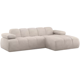 Woood Mojo Chaise Longue Bank Rechts Ribstof Ecru