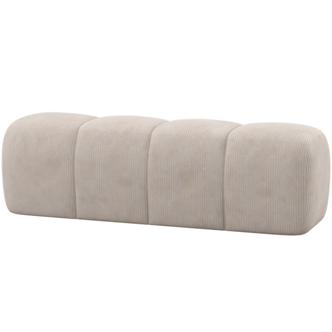 Woood Mojo Eetbankje 164 Cm Ribstof Ecru
