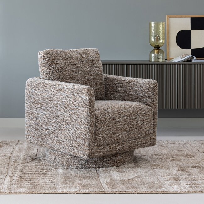 Woood Oska Draaifauteuil Bruin Melange