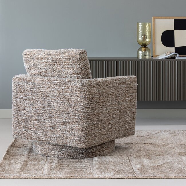 Woood Oska Draaifauteuil Bruin Melange