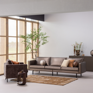 Woood Rodeo 3-Zits Bank Metallic Koper Bruin