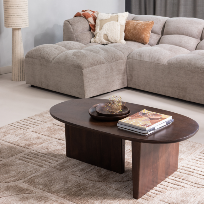 Woood Seam Salontafel Mango Hout Donkerbruin