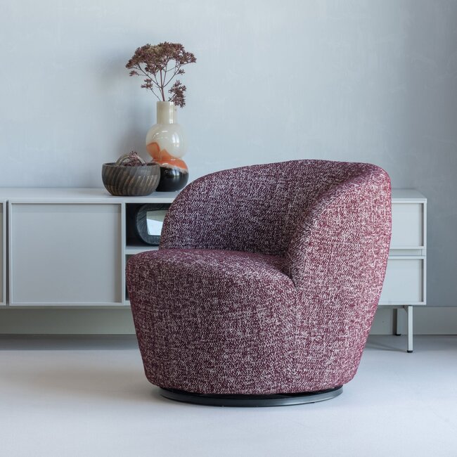 Woood Serra Draaifauteuil Bordeauxrood Melange