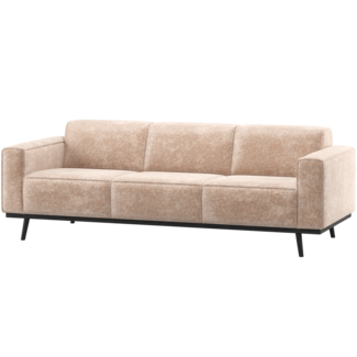 Woood Statement 3-Zits Bank 230 Cm Chenille Velvet Naturel