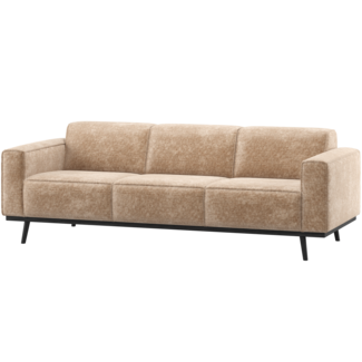 Woood Statement 3-Zits Bank 230 Cm Chenille Velvet Perzikroze