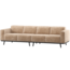 Woood Statement 4-Zits Bank 280 Cm Chenille Velvet Perzikroze