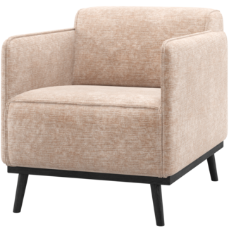 Woood Statement Fauteuil Met Arm Chenille Velvet Naturel