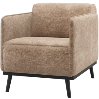 Woood Statement Fauteuil Met Arm Chenille Velvet Taupe