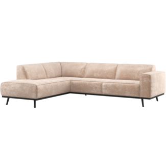 Woood Statement Hoekbank Links Chenille Velvet Naturel