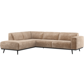 Woood Statement Hoekbank Links Chenille Velvet Taupe