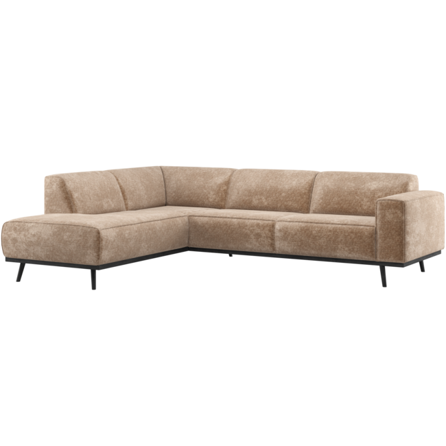 Woood Statement Hoekbank Links Chenille Velvet Taupe