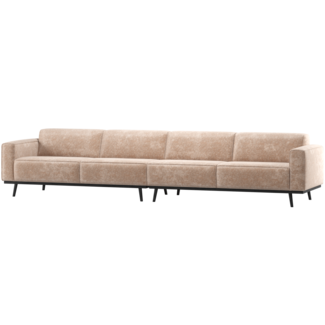 Woood Statement Xl 4-Zits Bank 372 Cm Chenille Velvet Naturel