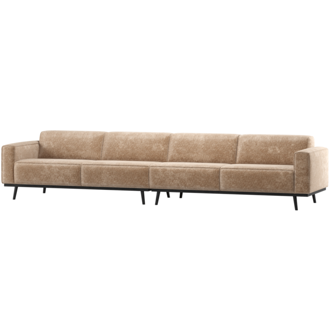 Woood Statement Xl 4-Zits Bank 372 Cm Chenille Velvet Perzikroze