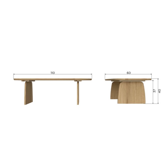 Woood Tablo Salontafel 110 Cm Eiken Blacknight [fsc]