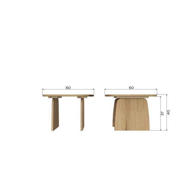 Woood Tablo Salontafel 60 Cm Eiken Blacknight [fsc]