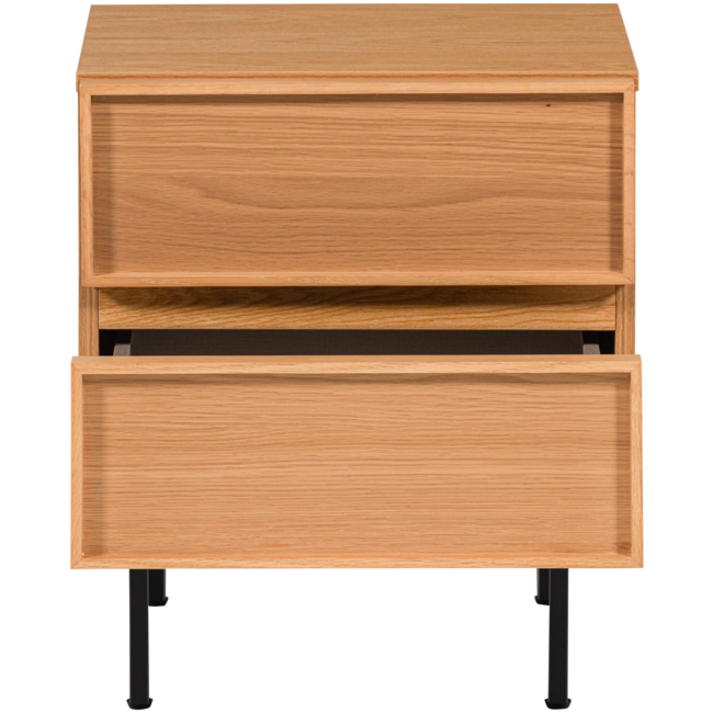 Woood Tours Ladekast/Nachtkastje 2 Lades Melamine/Mdf Naturel