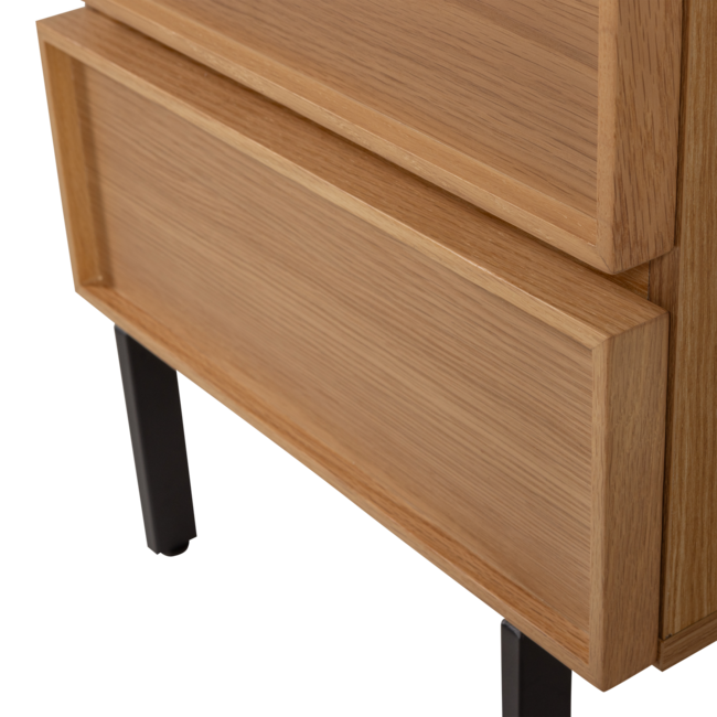 Woood Tours Ladekast/Nachtkastje 2 Lades Melamine/Mdf Naturel