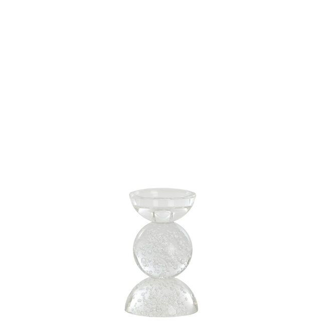 Light en Living Kaarsenhouder ITINGA glas bubbel helder Ø9,5x15,5 cm van Light & Living