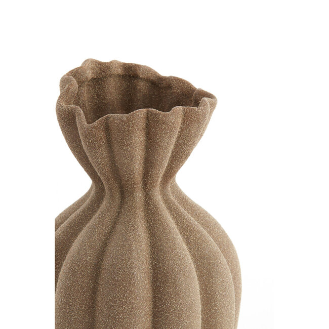 Light en Living Vaas deco Ø21,5x40,5 cm SILLIAN keramiek mat bruin