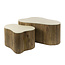 WoonStijl Salontafel Nuovo shamrock set van 2 / Massief mango zand