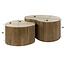 WoonStijl Salontafel Nuovo niervormig set van 2 / Massief mango zand