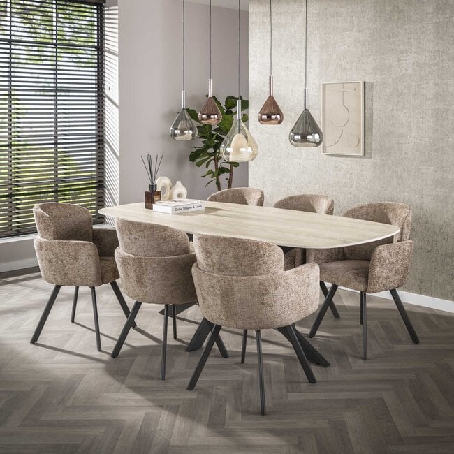 WoonStijl Armstoel Embrace draaibaar - Hoven champagne
