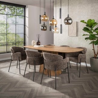 WoonStijl Eetkamerstoel ronde rug Curva Hoven Taupe