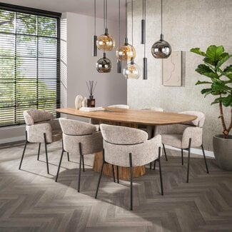 WoonStijl Eetkamerstoel ronde rug Curva Hoven Zand