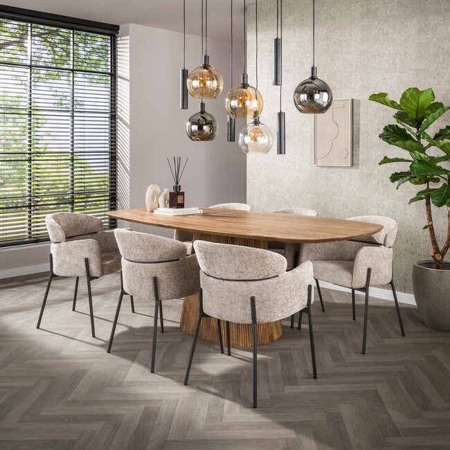 WoonStijl Eetkamerstoel ronde rug Curva Hoven Zand
