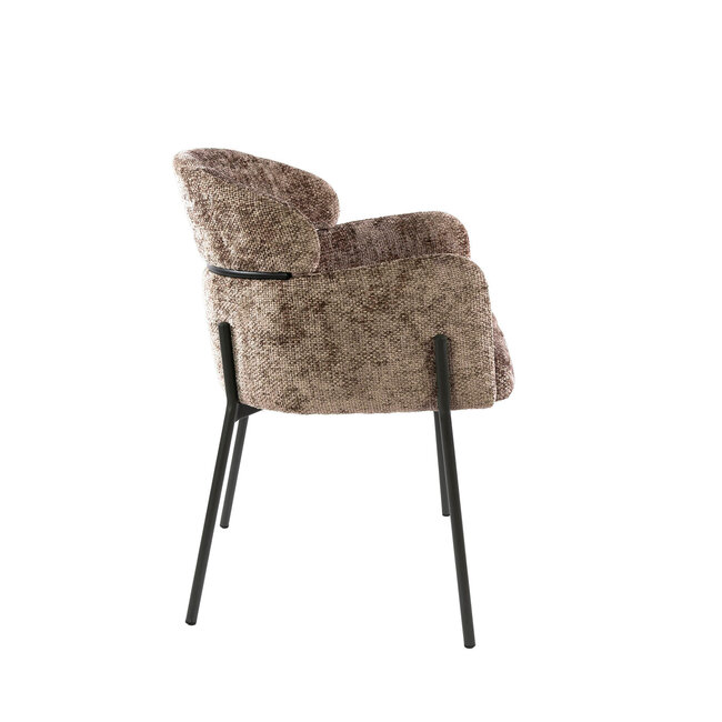 WoonStijl Eetkamerstoel ronde rug Curva Hoven Champagne