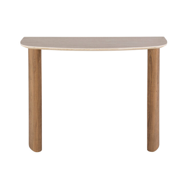 WoonStijl Hal-/Kaptafel Romano Curvo Keramiek Travertin – Stijlvol Design