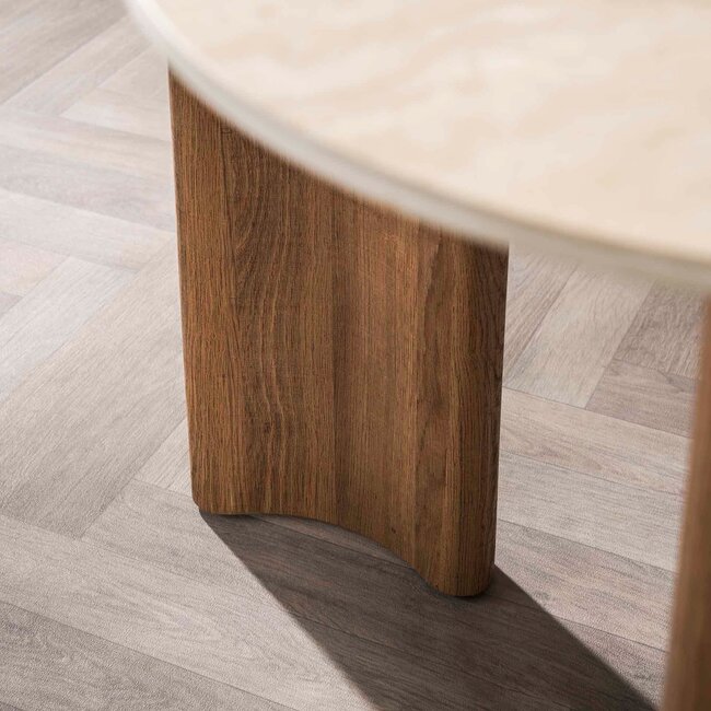 WoonStijl Eettafel Romano Curvo 180 cm Keramiek travertin
