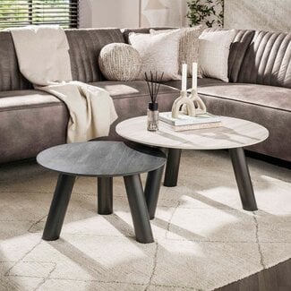 WoonStijl Salontafel Twin set van 2 ronde salontafels
