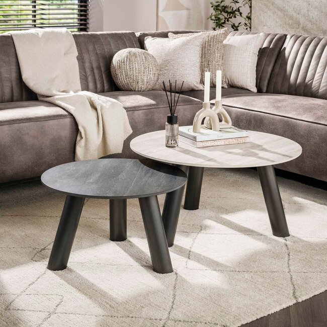 WoonStijl Salontafel Twin set van 2 ronde salontafels