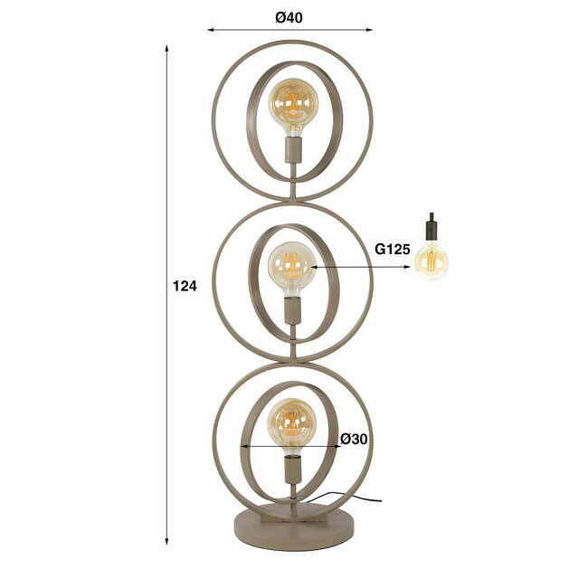 WoonStijl Vloerlamp Turn Around Beige