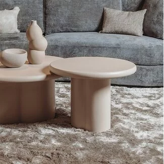 Tower Living Melzo Bijzettafel rond beige 60 cm