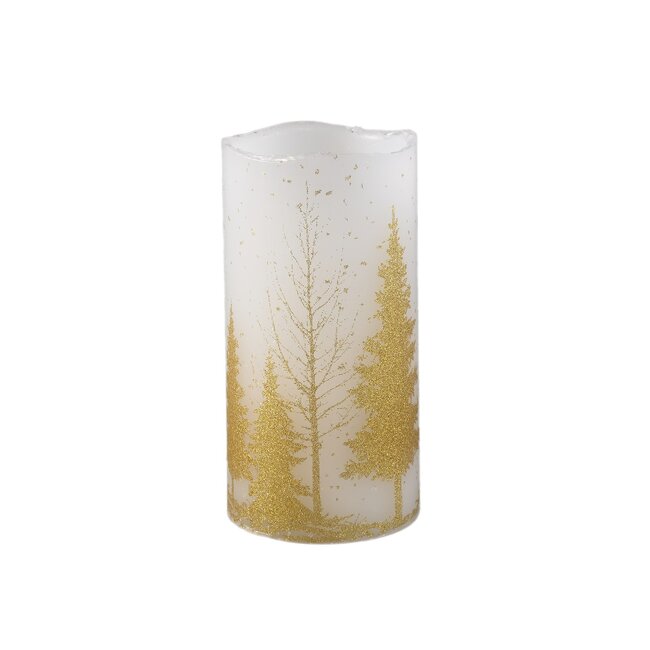 PTMD PTMD LED Kaars Goud Tree met Beweegbare Vlam L - 15 cm