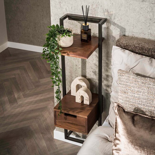 WoonStijl Nachtkastje air solid XS massief acacia bruin