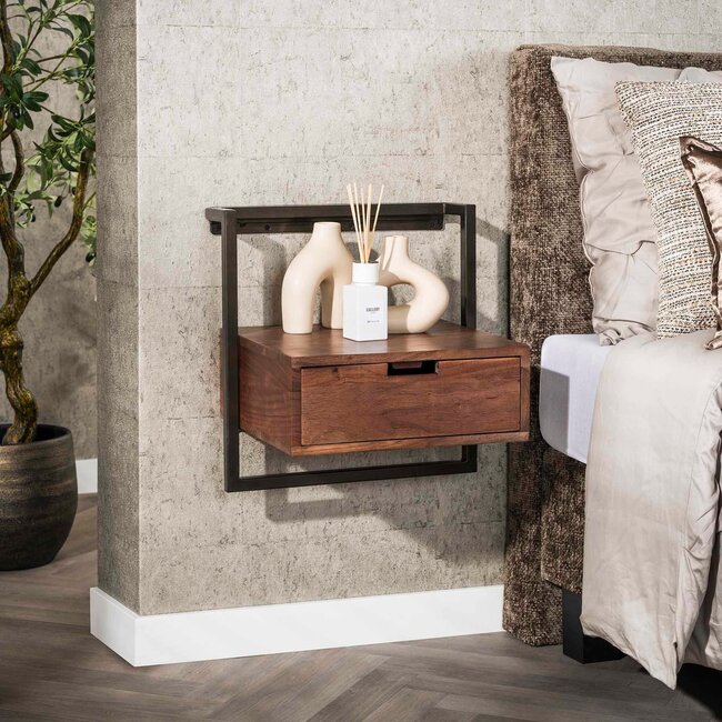 WoonStijl Nachtkastje air solid acacia bruin