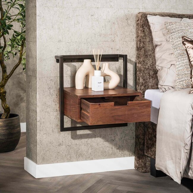 WoonStijl Nachtkastje air solid acacia bruin