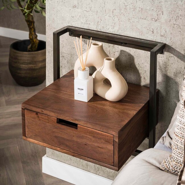 WoonStijl Nachtkastje air solid acacia bruin