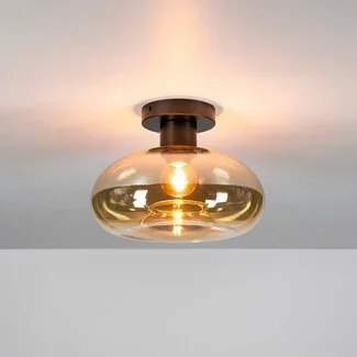 WoonStijl Plafondlamp Soll Amber glas