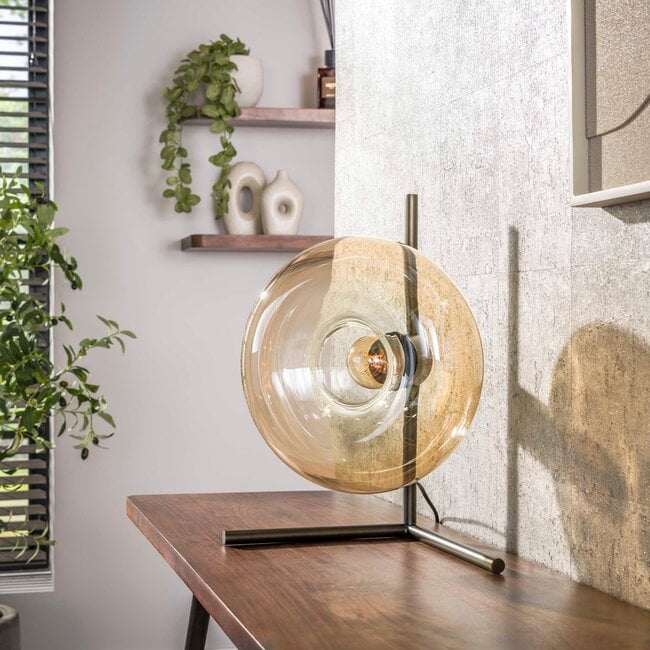 WoonStijl Tafellamp Soll Amber glas