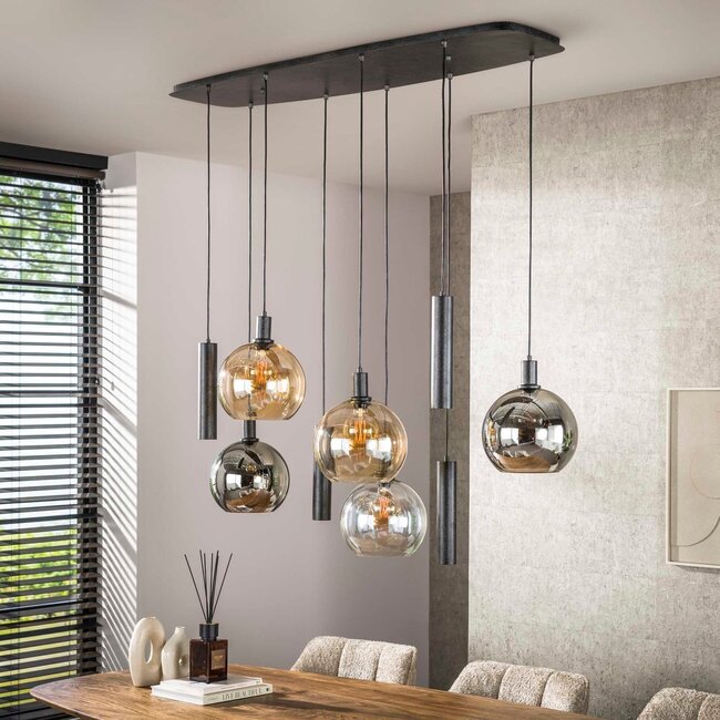 WoonStijl Hanglamp Sfera Tricolore 5+4-lichts