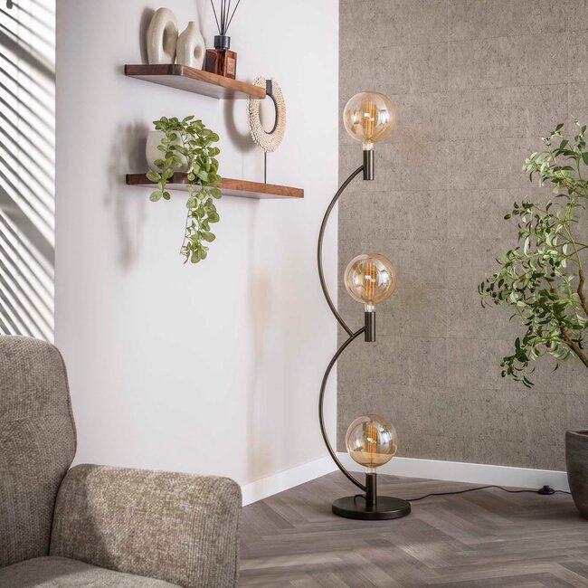WoonStijl Vloerlamp Arcus 3-lichts / Sienna bruin
