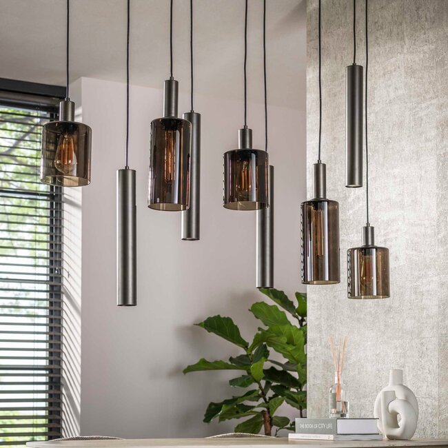 WoonStijl Hanglamp Sepiora 5+4-lichts Sienna bruin