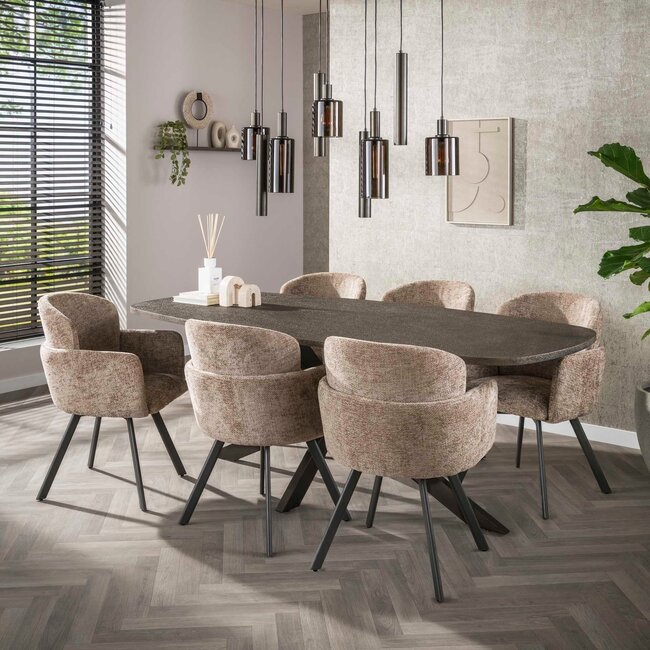 WoonStijl Hanglamp Sepiora 5+4-lichts Sienna bruin